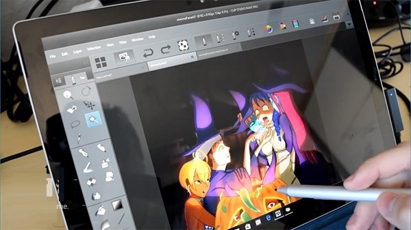 微软win10平板Surface Pro 4绘图创作视频